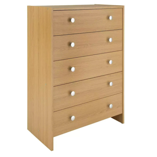 Seville 5 Drawer Chest of Drawers - Oak Effect