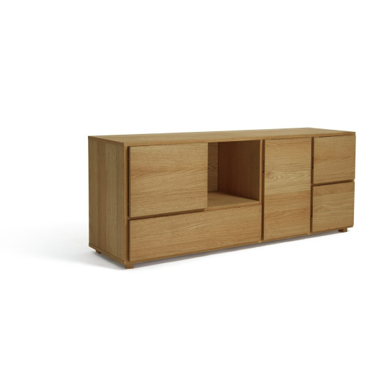 Block 1 Drawer Oak Sideboard - Natural | Block Collection Wooden Cabinet