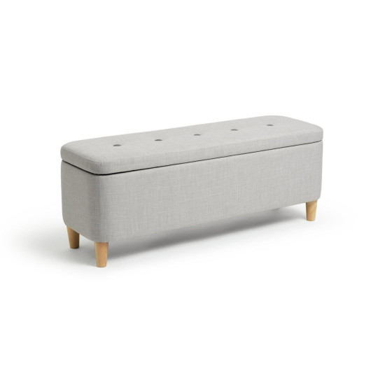 Habitat Aspen Fabric Storage Ottoman - Light Grey