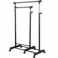Clothes Rail with Lower Swing Out Rail - Black