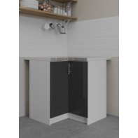 Kitchen Base Corner Unit 800mm Cabinet With Doors 80cm - Dark Grey Gloss