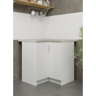 Kitchen Base Corner Unit 800mm Cabinet & Doors 80cm White Matt With Worktop