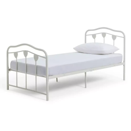 Hearts Single Metal Bed Frame - White ( B Grade 21231 ) Hearts Single Metal Bed Frame - White ( B Grade 21231 )