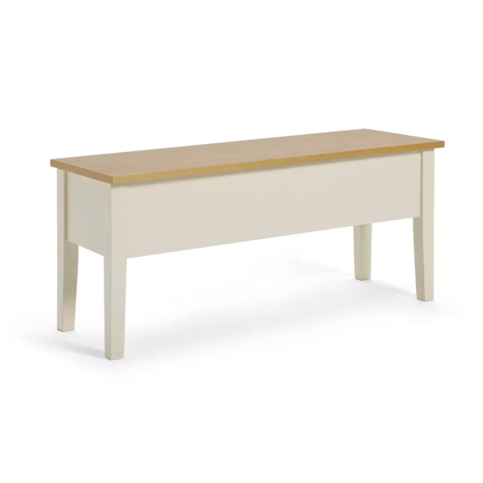 Chicago Solid Wood Storage Bench - Off White