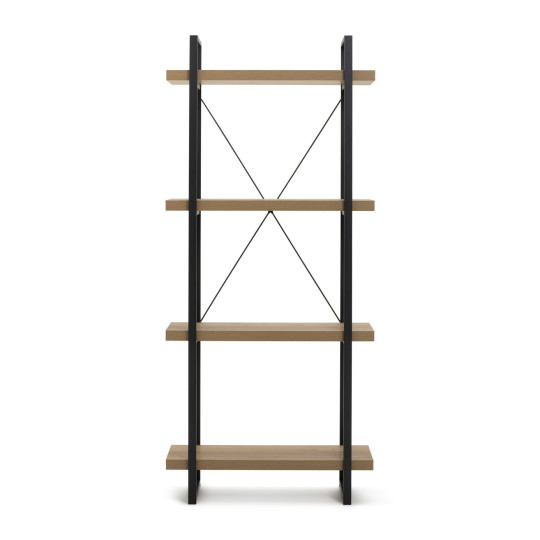 Loft Living Tall Steel Bookcase - Oak | Industrial Interior Style