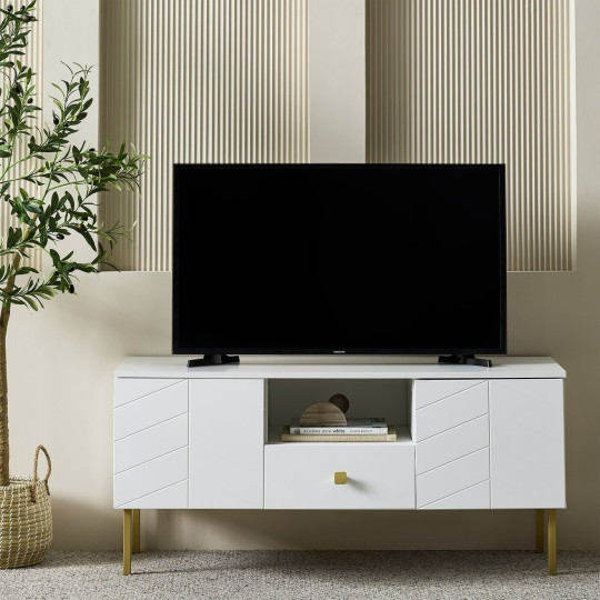Home Kyler 2 Door 1 Drawer TV Unit - White