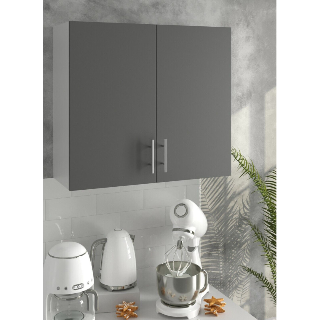 Kitchen Wall Cabinet 800mm Mounted Upper - White Grey Dark Grey Matt Or Gloss