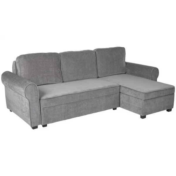 Addie Fabric Corner Sofa Bed - Grey