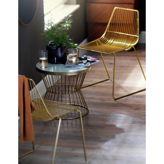 Habitat Huxley 2 Seater Metal Bistro Set - Brass