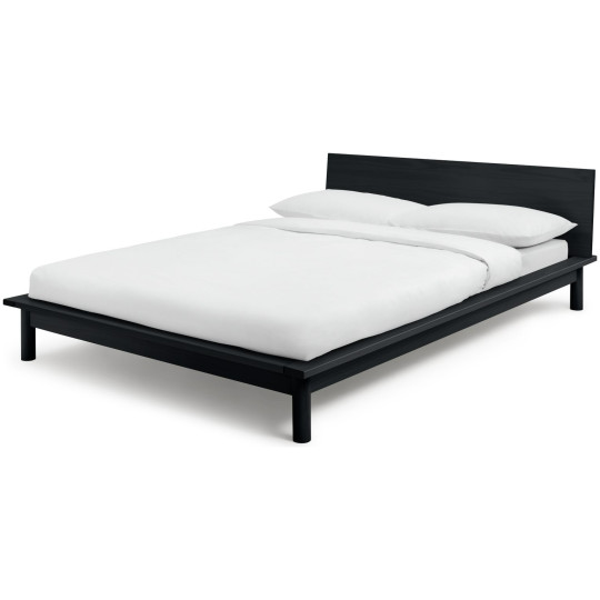 Akio Double Wooden Platform Bed Frame - Black | minimalist bed frame