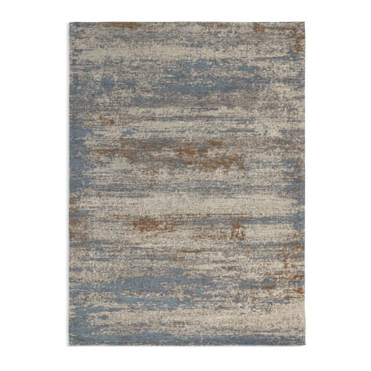 Habitat Distressed Abstract Blue Flatweave Rug - 230x160cm