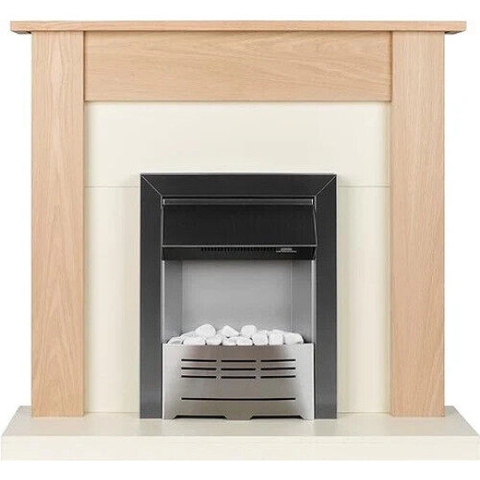 Beldray Earlesworth 2kW Electric Fire Suite - Oak & Ivory