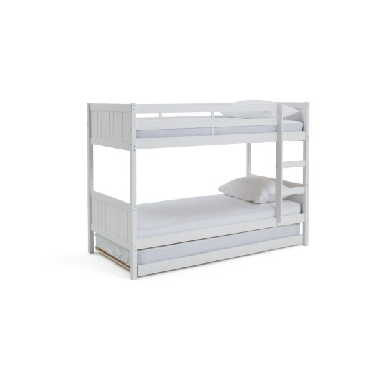 Detachable Bunk Bed with Trundle - White | Convertible Bedroom Setup