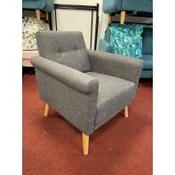 Evie Fabric Armchair in a Box - Charcoal  SAS