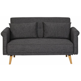 Habitat Evie 2 Seater Fabric Sofa in a Box - Charcoal| Compact Living Room Couch