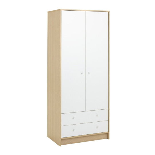 Home Kids Malibu 2 Door 2 Drawer Wardrobe - White | Childrens Bedroom Storage