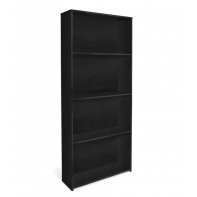 Malibu Wide Wood Effect Bookcase - Black