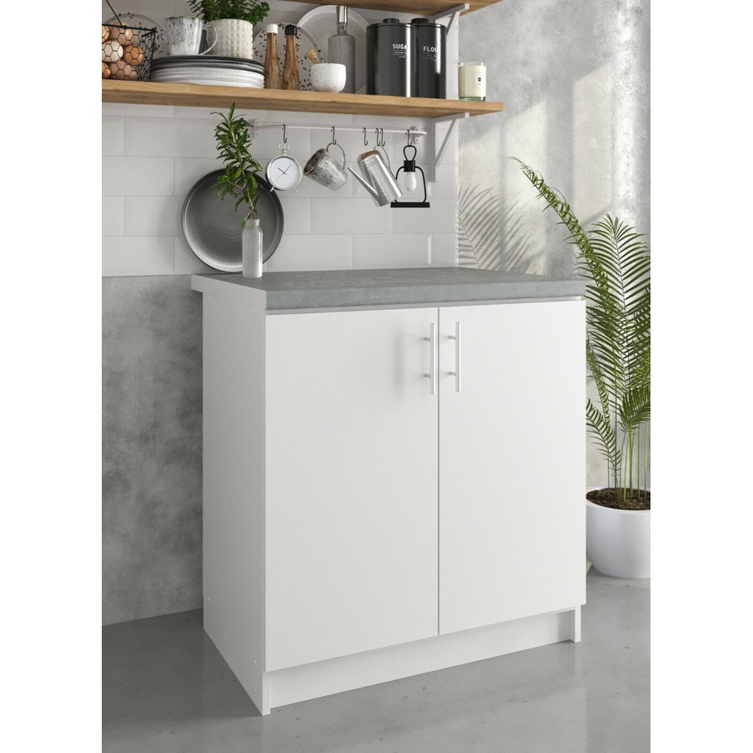 JD Greta Kitchen 800mm Base Cabinet - White