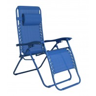 Folding Metal Zero Gravity Sun Lounger - Blue