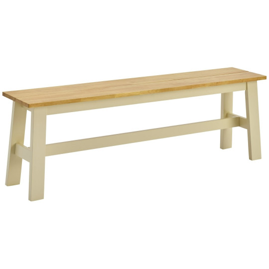 Chicago Solid Wood XL Dining Bench - Cream | Modern Kitchen Furniture