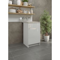 Kitchen Base Unit 500mm Storage Cabinet & Doors 50cm - White Gloss With Worktop