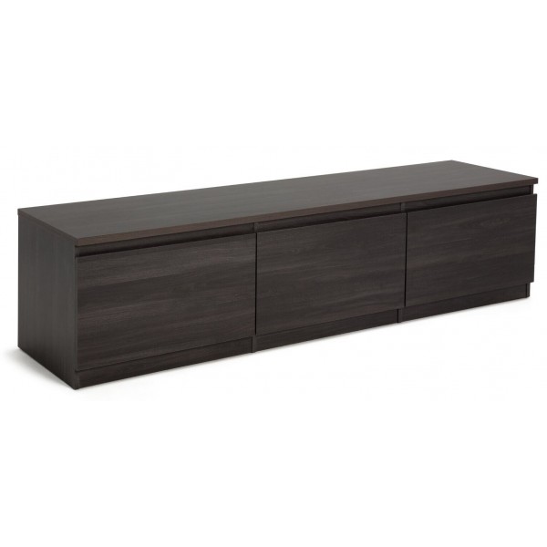 Jenson 3 Door TV Unit - Black Brown