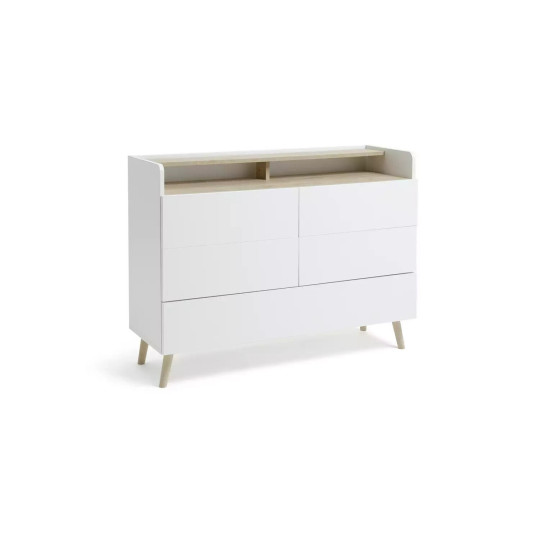 Habitat Skandi 4+1 Drawer Chest - White Two Tone