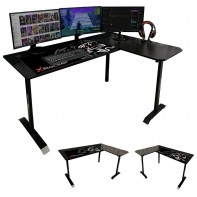 X Rocker Panther Reversible Corner Desk - Black ( B Grade  8644 )