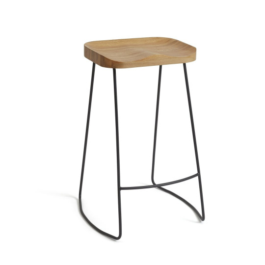 Arte Metal Bar Stool - Oak | Contemporary High Chair for Bar or Island