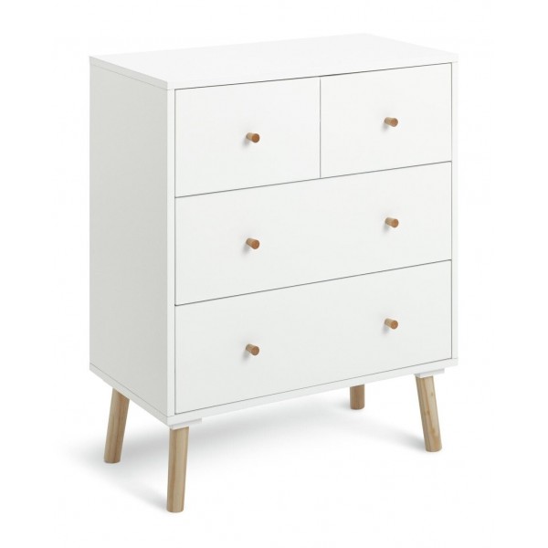 Otto 2+2 Drawer Chest - White ( B Grade 3657 )