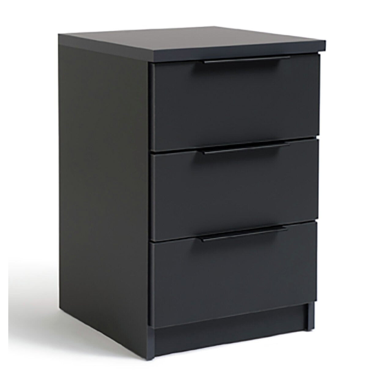 Hallingford 3 Drawer Bedside Table - Anthracite