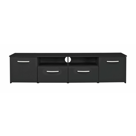 Home Hayward 2 Door TV Unit - Black Gloss | Entertainment Furniture Storage Unit