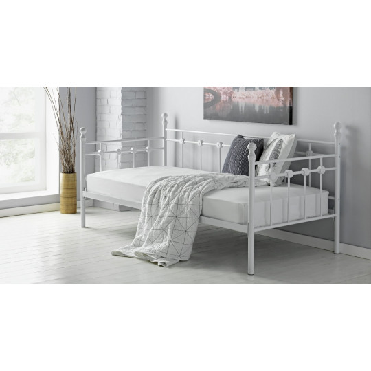 Home Abigail Single Metal Bed Frame - White | metal single bed