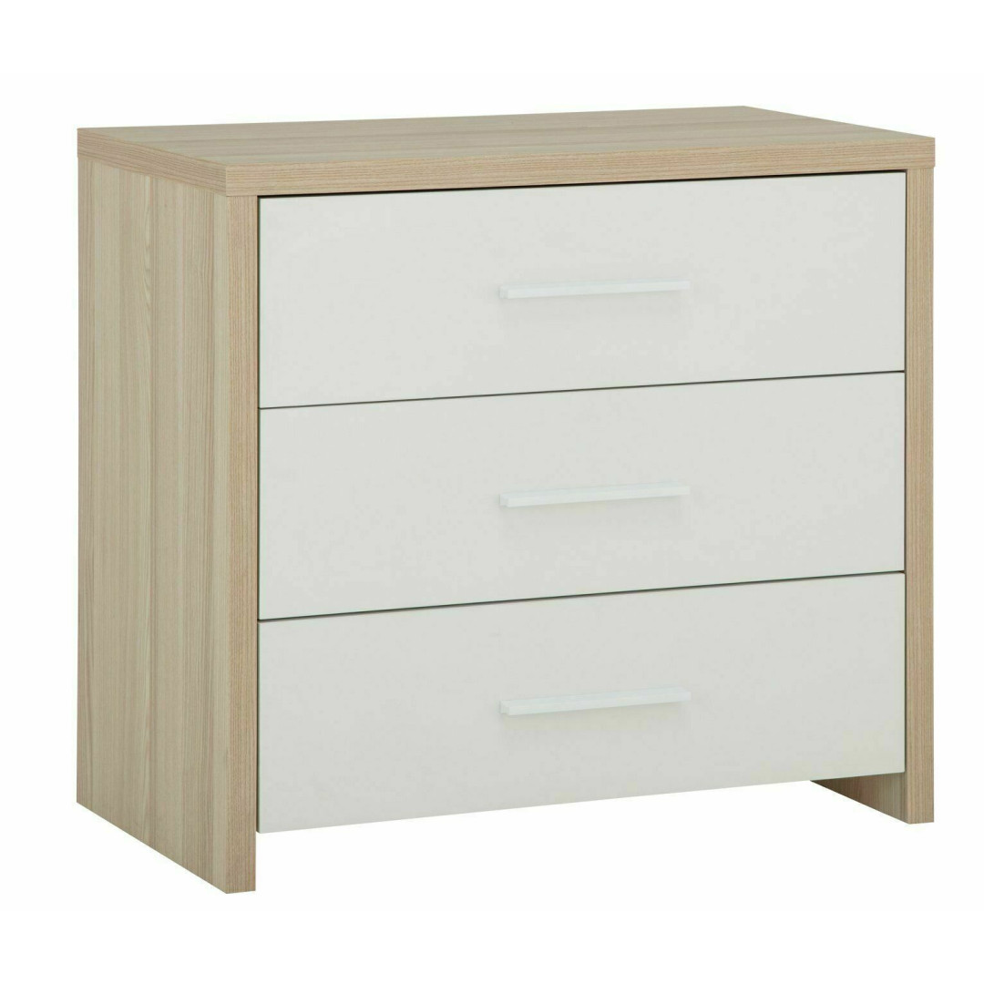 Home Broadway 3 Drawer Chest - Oak Effect & White