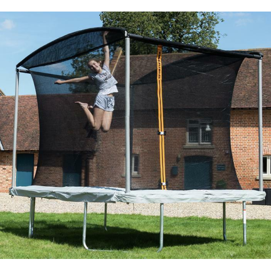 Sportspower 10ft x 8ft Rectangular Trampoline With Enclosure Safety Net Folding