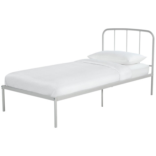 Freja Single Metal Bed Frame - Silver