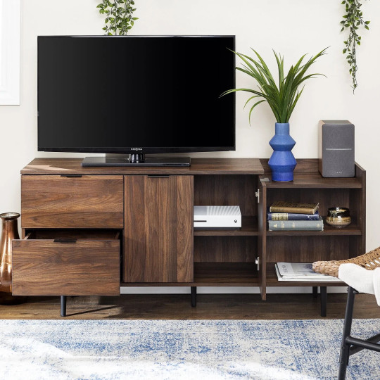 Walker Edison Lincoln Console TV unit - Walnut