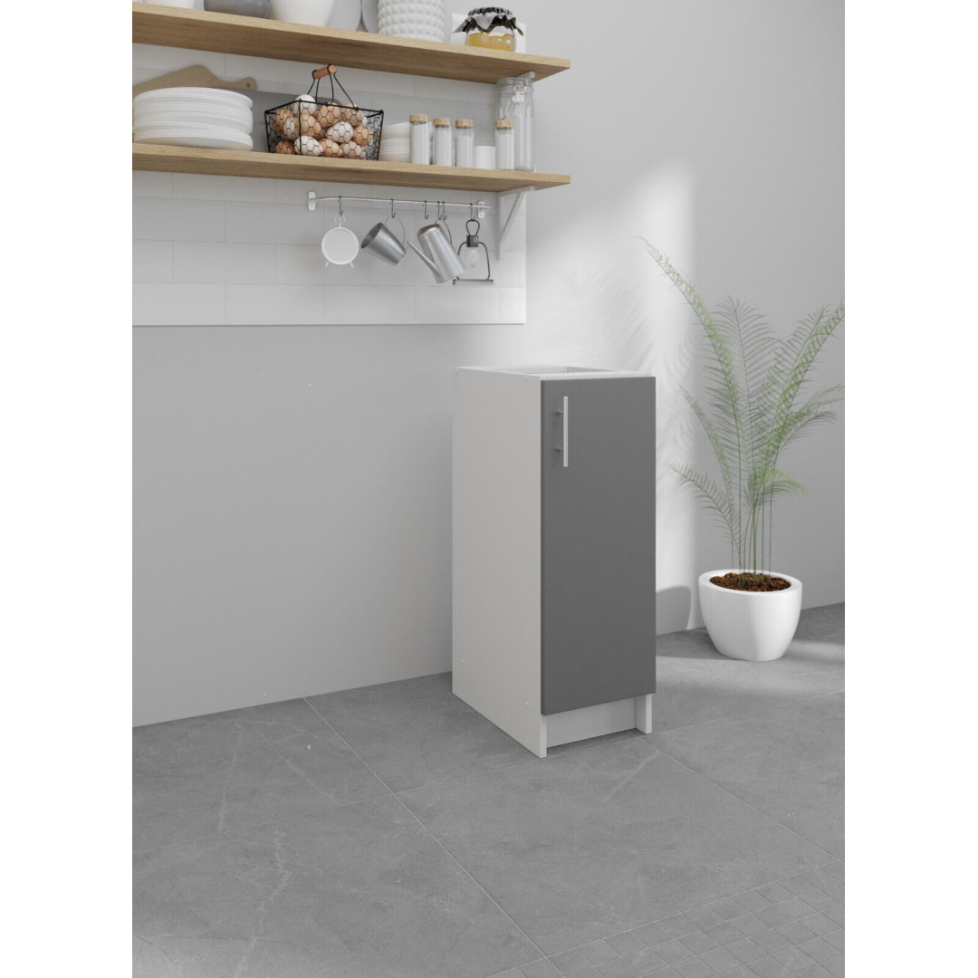 Kitchen Base Cabinet 300mm Cupboard Unit - Grey Matt