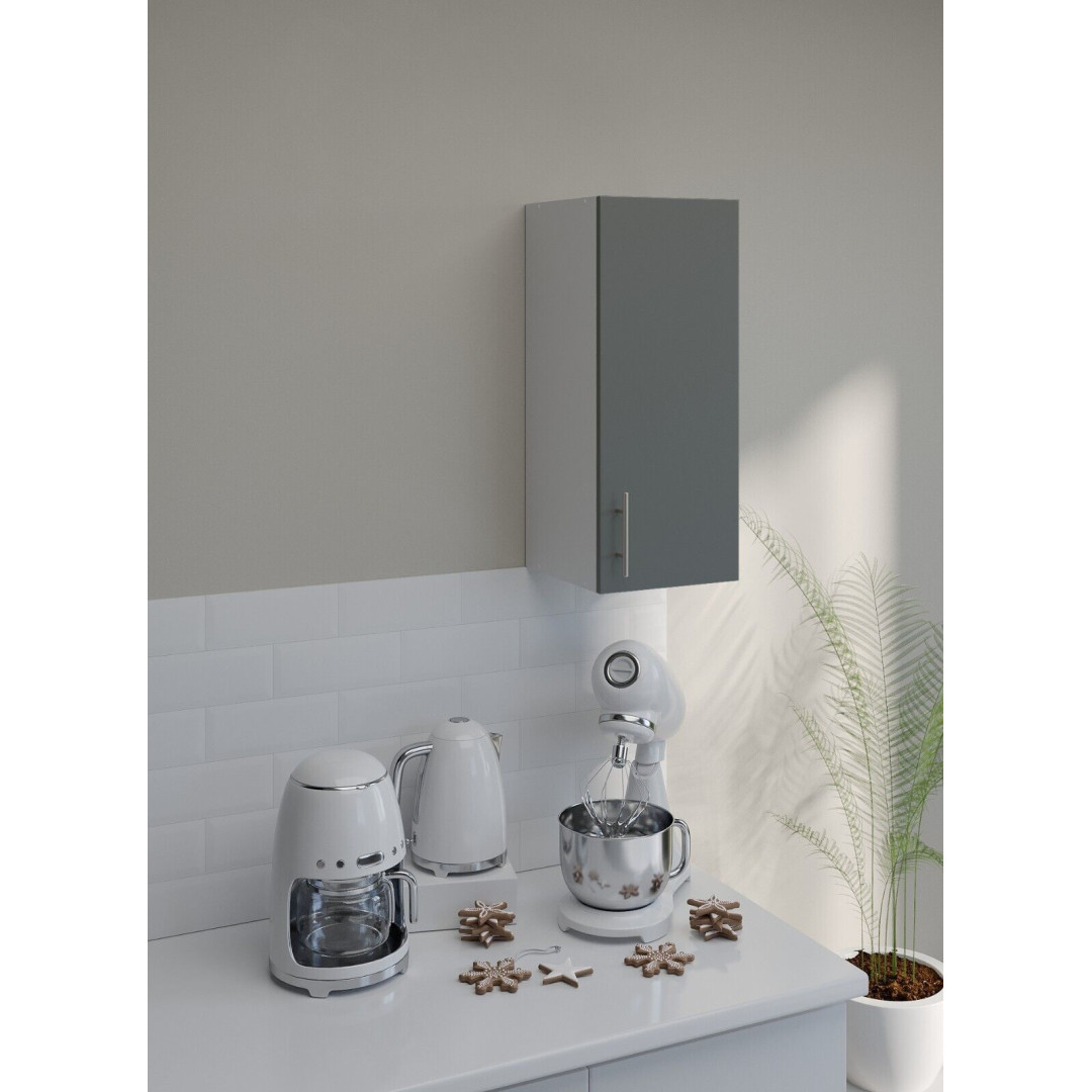 Kitchen Wall Cabinet 300mm Wall Mounted Upper Cupboard Unit - Grey Matt