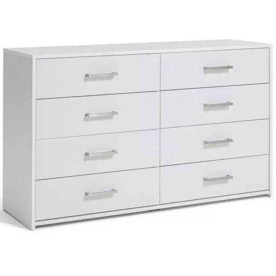 Oslo 8 Drawer Chest - White (B Grade)