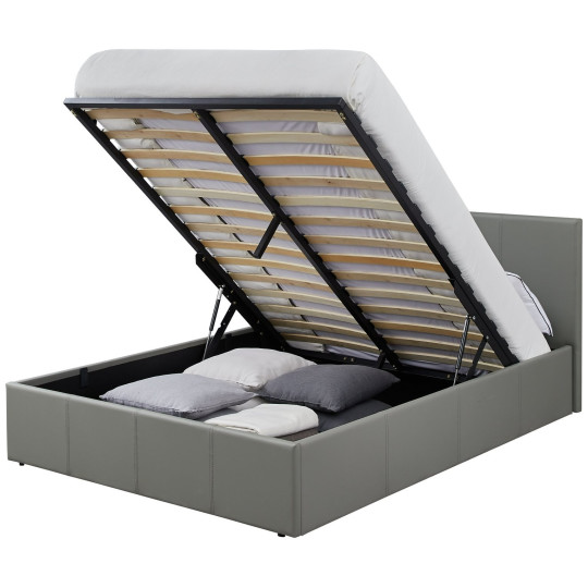 Lavendon Kingsize End Open Ottoman Bed Frame-Grey | Storage Lift Up Bed