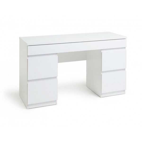 Jenson 6 Drawer Dressing Table Desk - White Gloss ( B Grade 25306 -25312 )