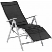 Malibu Folding Recliner Chair For Garden - Black
