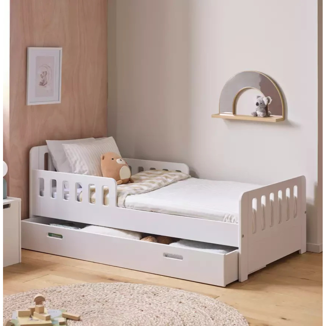 Home Ronnie Toddler Single Storage Bed Frame White | Kids Bedroom Furniture Beds Home Ronnie Toddler Single Storage Bed Frame White | Kids Bedroom Furniture Beds