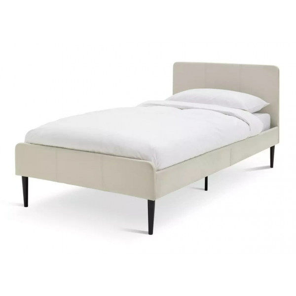 Kristopher Single Fabric Bed Frame - Cream