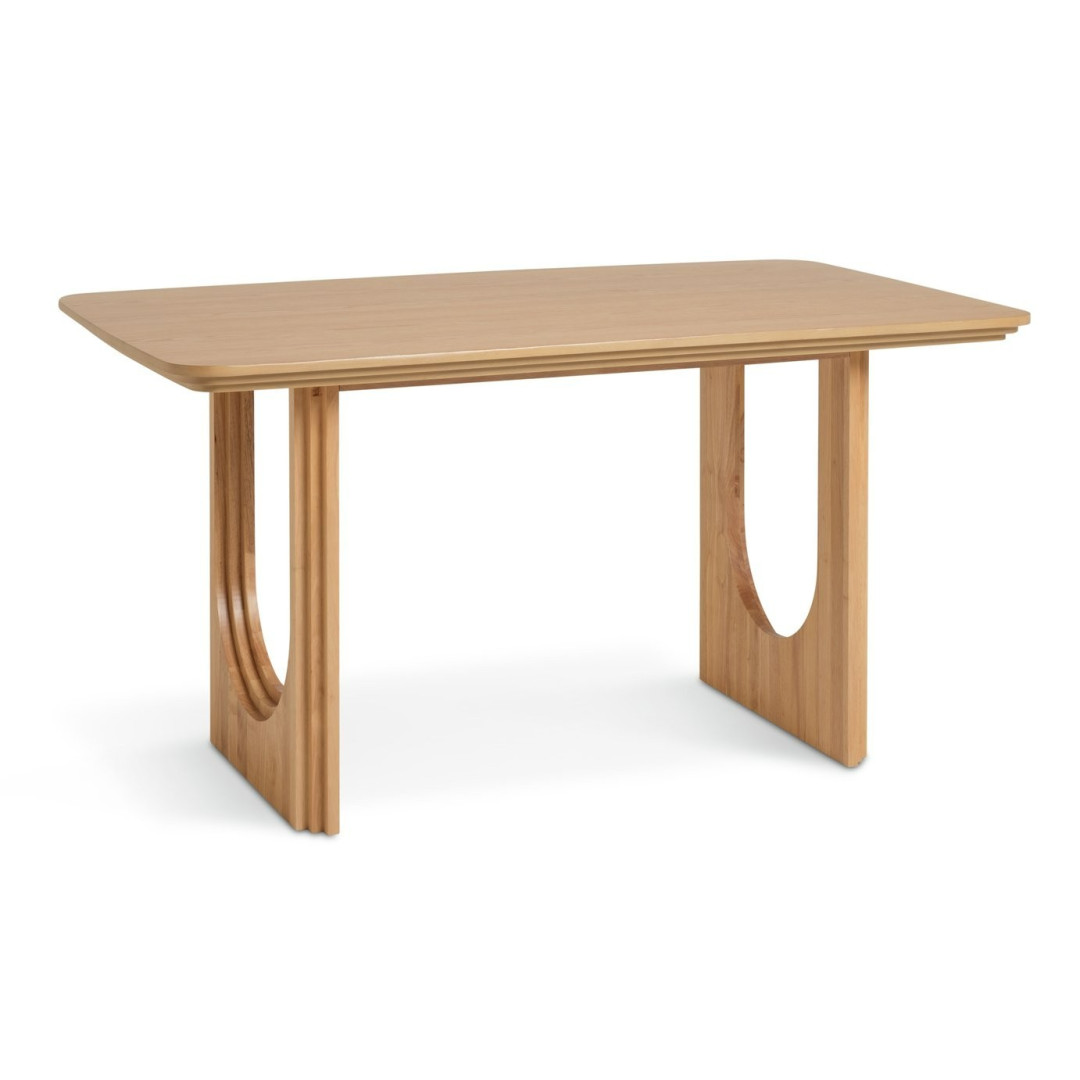 Trezy Solid Wood 6 Seater Dining Table - Oak | Exclusive Design Family Dining Trezy Solid Wood 6 Seater Dining Table - Oak | Exclusive Design Family Dining