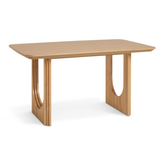 Trezy Solid Wood 6 Seater Dining Table - Oak | Exclusive Design Family Dining