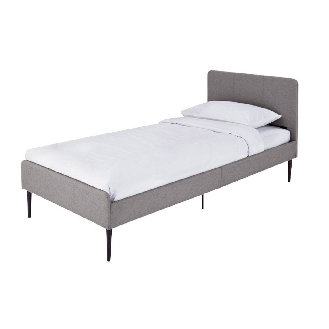 Kristopher Single Fabric Bed Frame - Grey