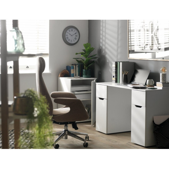 Pod Double Pedestal Desk - White