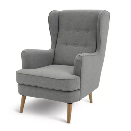 Habitat Callie Self Assembly Fabric Wingback Chair - Grey | Comfortable Stylish